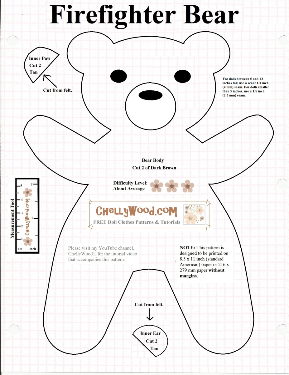 teddy bear pattern cutting